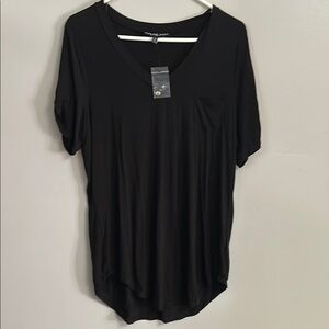 Women's Black V-Neck Top